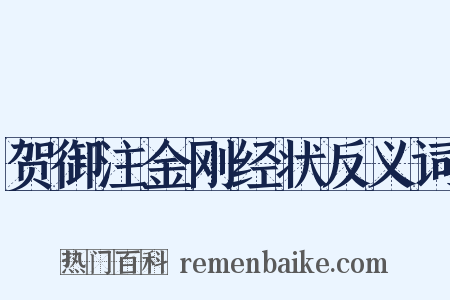 贺御注金刚经状反义词是什么意思的图片